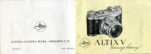 Altissa Altix V instruction manual