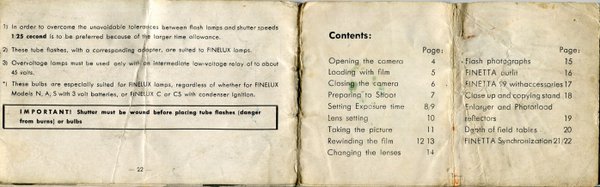 Finetta 99L instruction manual